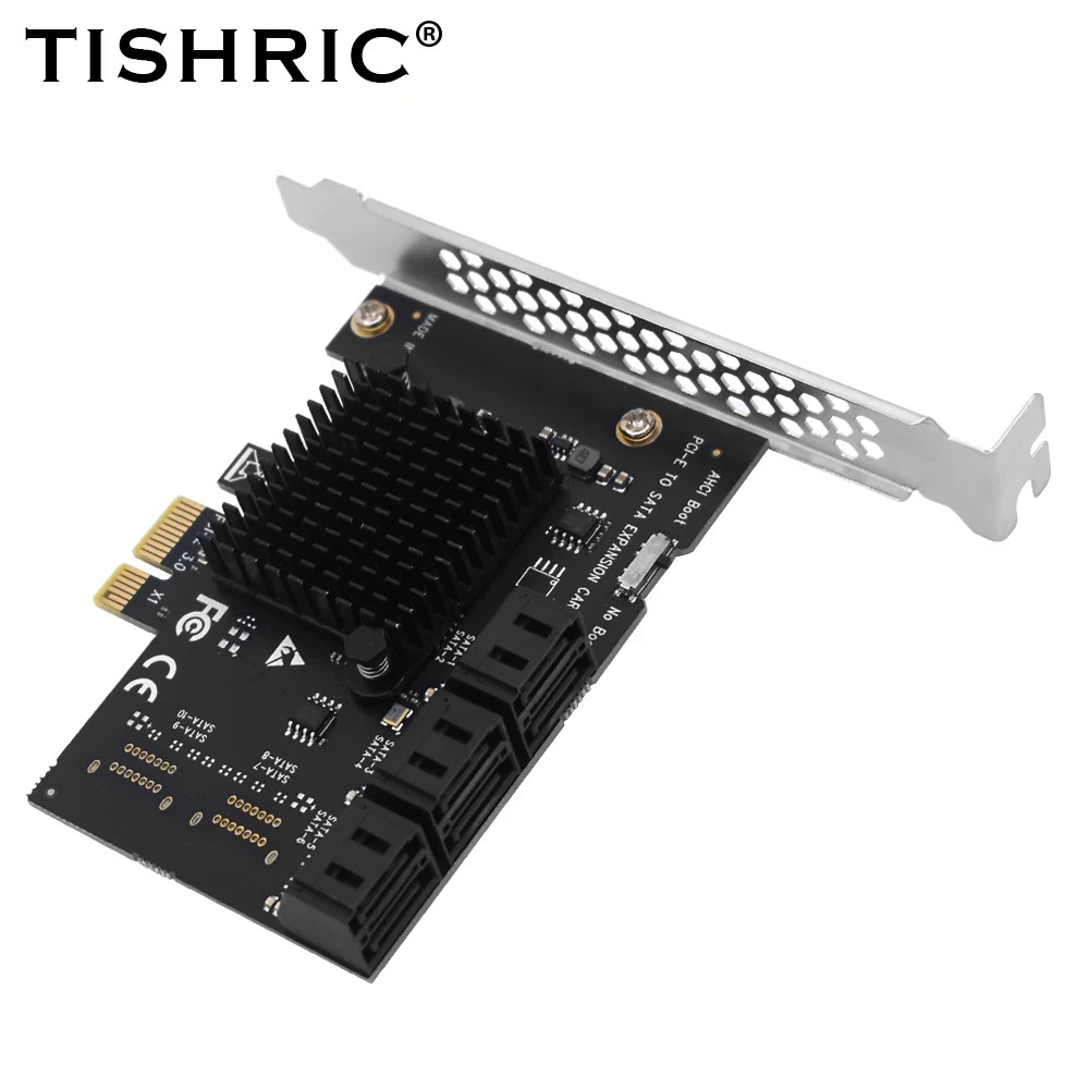 Tishric pcie 1x để sata 3.0 6 cổng pcie 3.0 express mở rộng thẻ x1 x16 chuyển đổi hỗ trợ đĩa cứng ổ đĩa quang