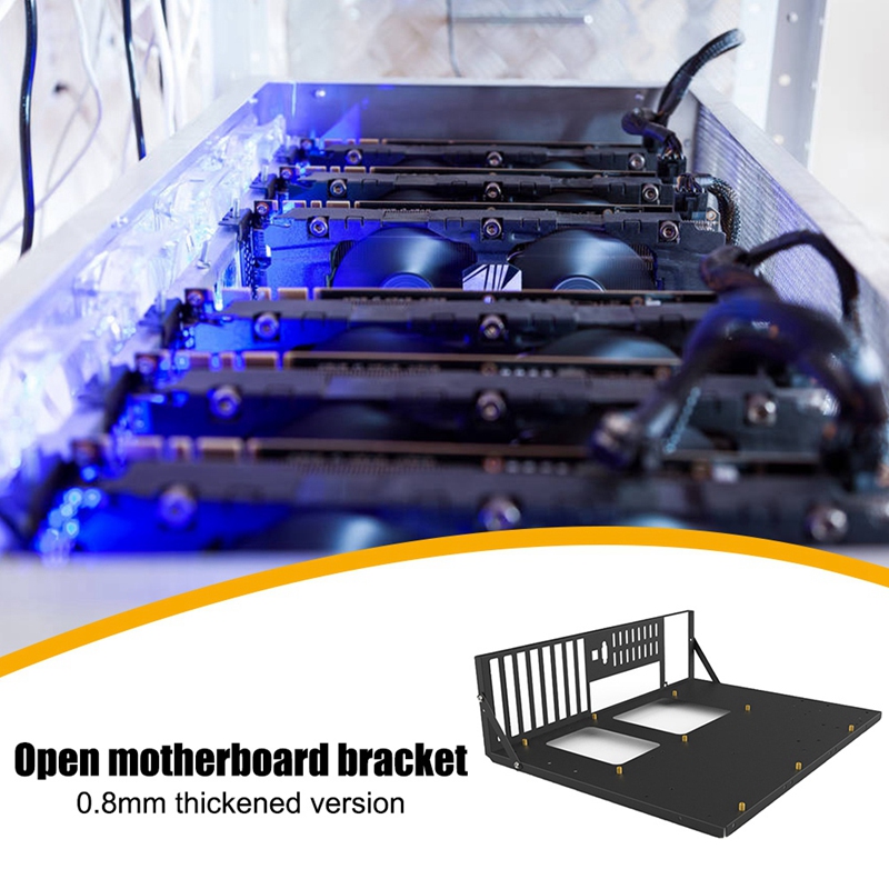 Mining Frame Mining ETH Motherboard Bracket Thickened Bitcoin Mining Rig Case Support ITX/ Mini ATX for 8 GPU