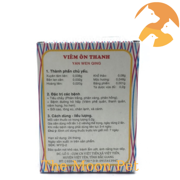 COMBO 5 VĨ VIÊM ÔN THANH - THUỐC DÙNG CHO GÀ ĐÁ, CHIM CẢNH