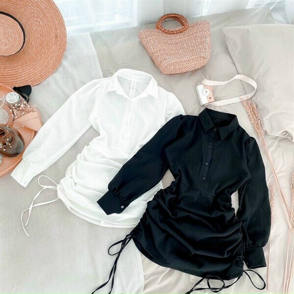 ĐẦM BODYCON TÔN DÁNG ĐI DỰ TIỆC CƯỚI CỰC ĐẸP VỚI THIẾT KẾ CỔ SƠ MI DÀI TAY KÈM TÀ REN PHỐI GÚT, CHẤT VẢI KATE