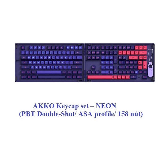 Bộ nút bàn phím cơ AKKO Keycap set Neon ASA Profile / Cherry Profile 157 nút