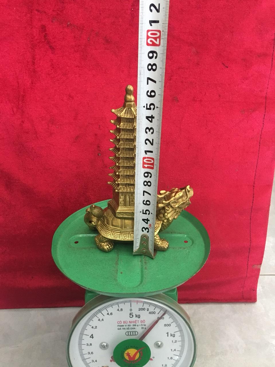 tháp rùa cao 17cm chất liệu đồng