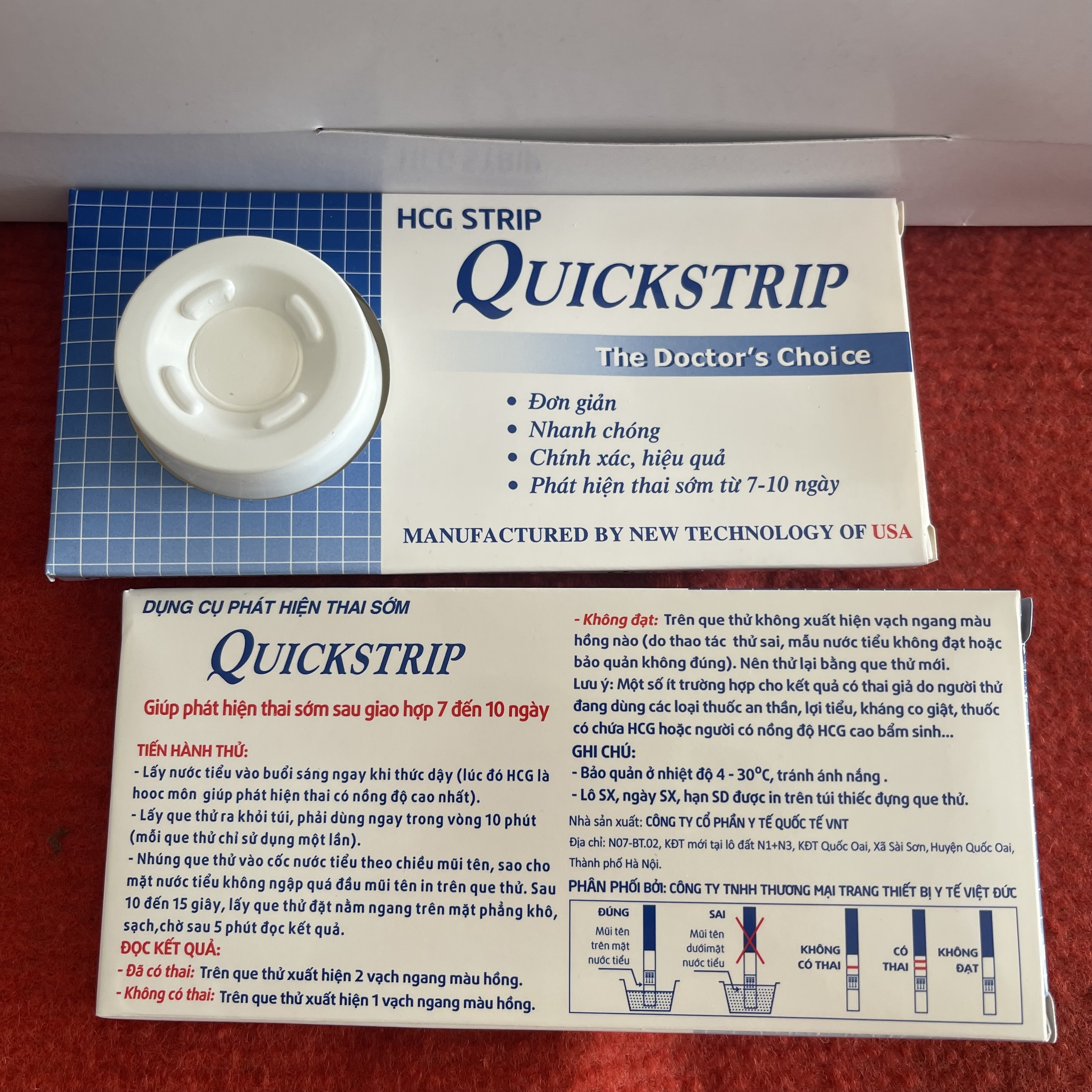 QUE THỬ THAI QUICKSTRIP HÀNG CHÍNH HÃNG