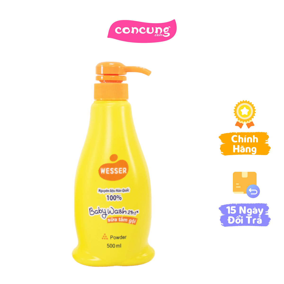 Sữa tắm gội wesser 2 in 1 500ml hương phấn
