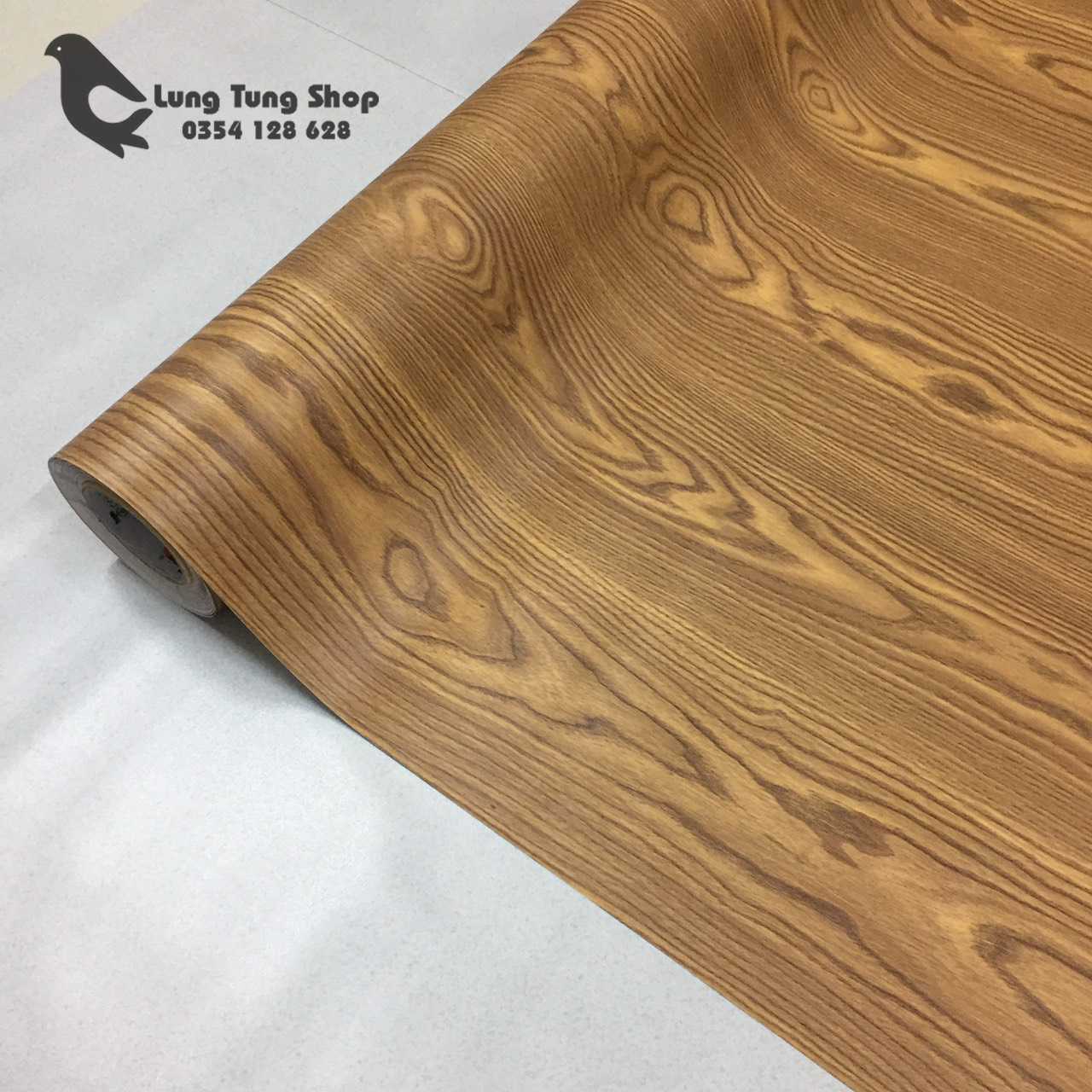 [HCM]giấy dán tường có keo - decal gỗ nâu vân to ( khổ 1,2m )