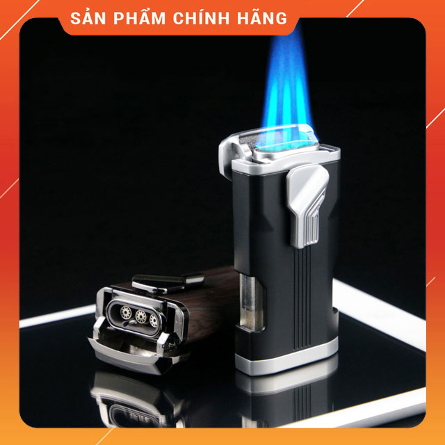 Vỏ hộp quẹt bật lửa gas cohiba cob-107 kèm đục xì ga chỉnh lửa dễ dàng - nhiều màu