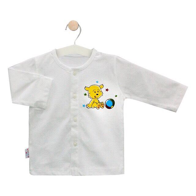[HCM][CAO CẤP] ÁO TAY DÀI TRẮNG CHO BÉ CÚC GIỮA COTTON HELLO B&B