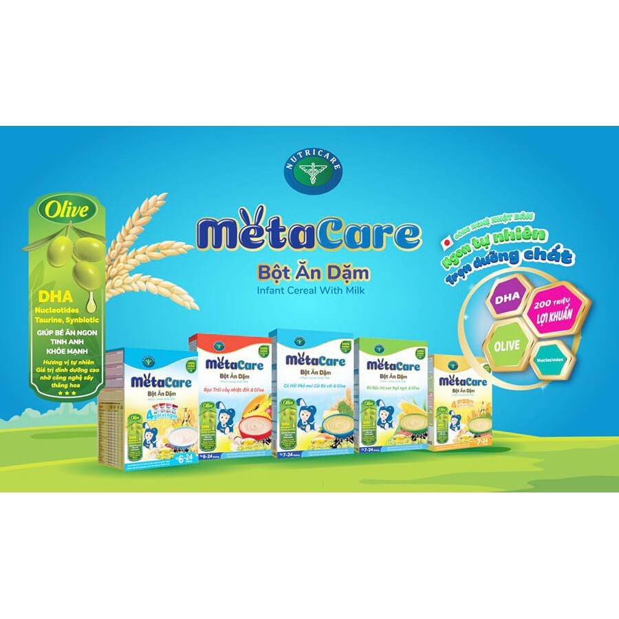 Bột ăn dặm Metacare 200g Đủ vị