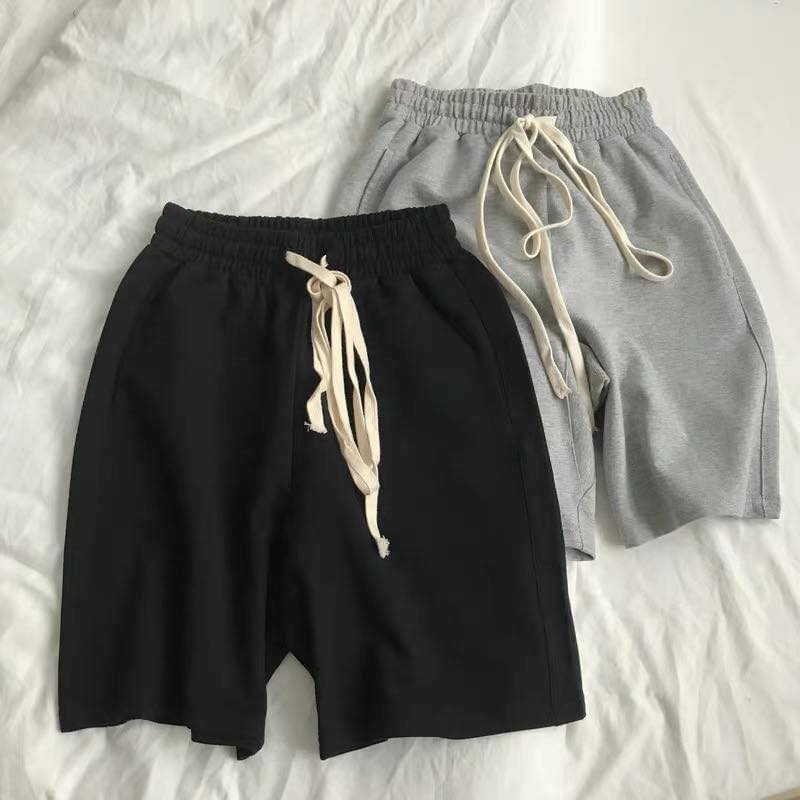 Quần Short Thun Trơn Basic Nam Nữ Phong Cách Thể Thao
