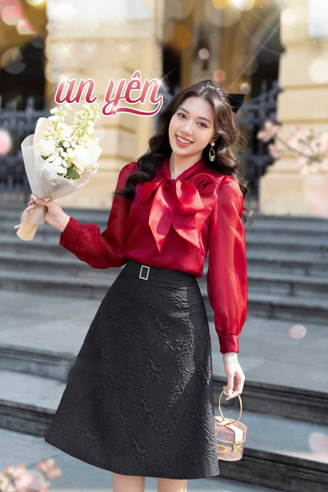Chân Váy Midi Nữ Dáng Dài Vân Gấm Công Sở Nữ Tính Thanh Lịch   (KÈM QUÀ TẶNG)