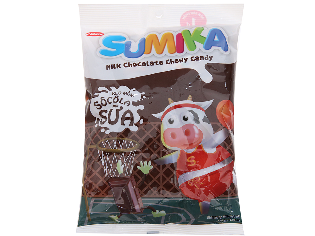 Kẹo Mềm Hương Sữa Sôcôla Chocolate Sumika Bibica (Gói 140g)