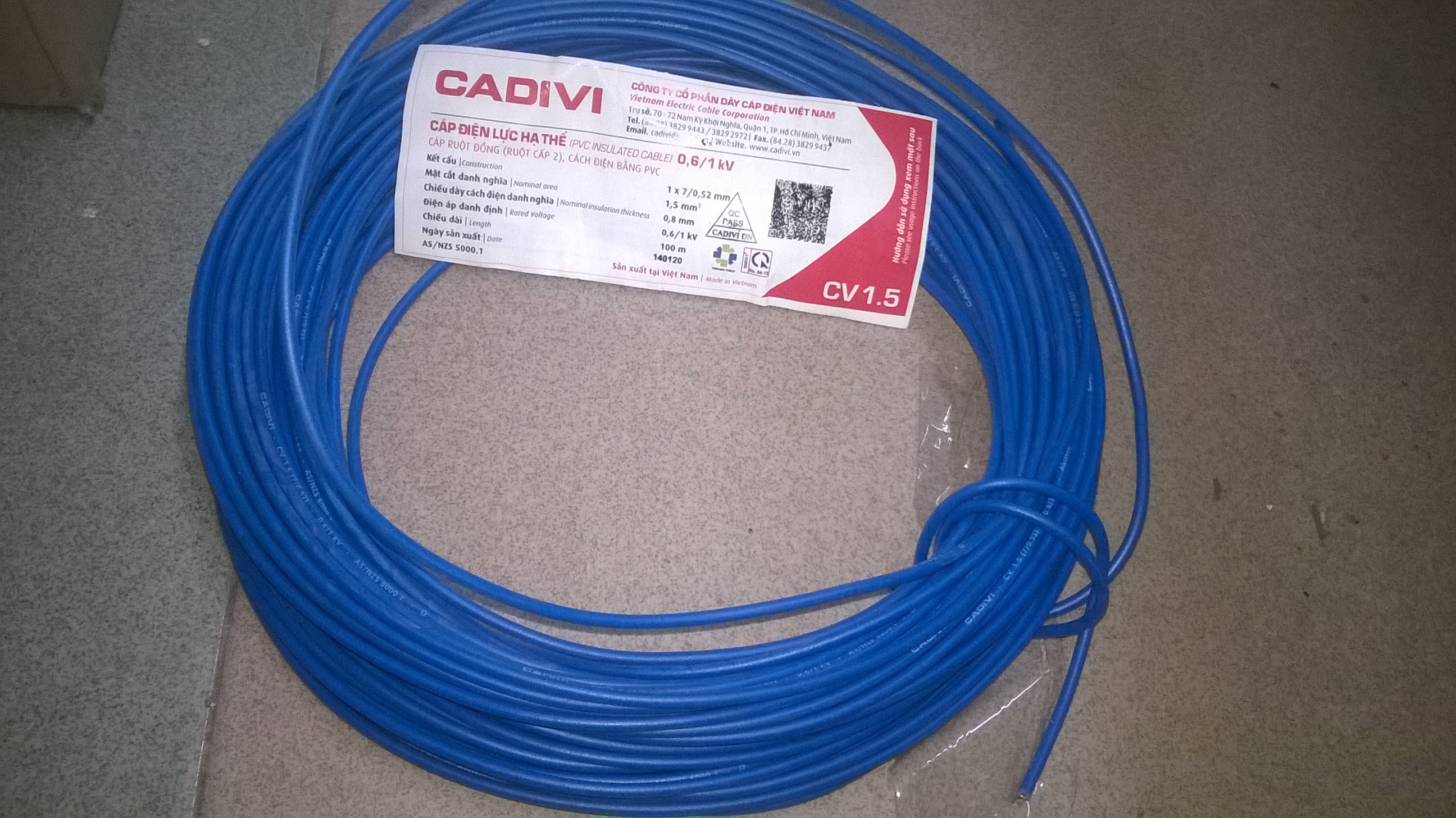 [HCM]10 MÉT  LẺ  DÂY ĐIỆN ĐƠN  1.5 CADIVI