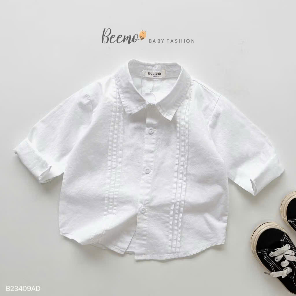 [CHÍNH HÃNG] Áo sơ mi trắng/ phối kẻ caro bé trai phong cách soái ca Hàn Quốc BERNIE/ BEEMO