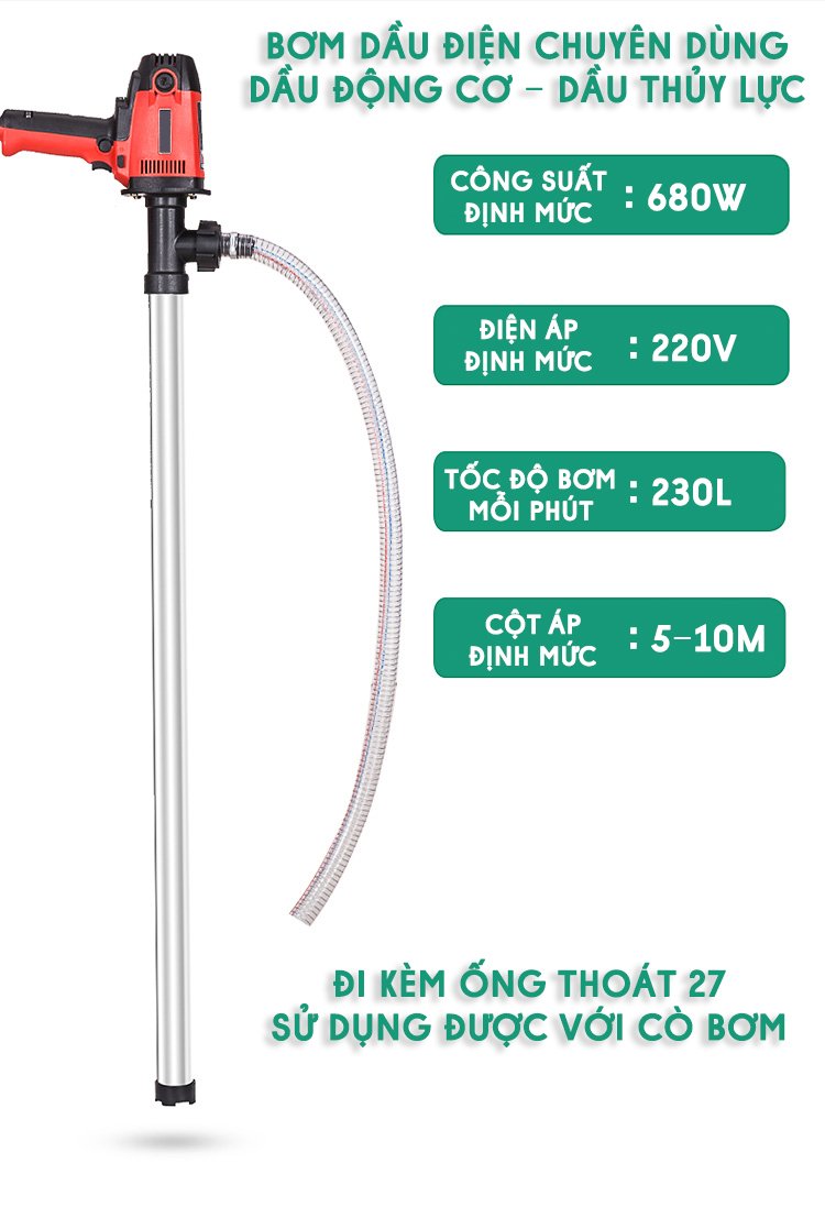 Bơm dầu nhớt điện 220V 680W