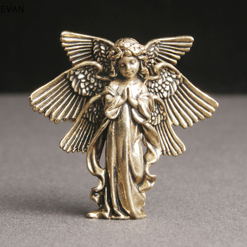EVAN Tượng Thần Tình Yêu thiên thần sáu cánh bằng đồng đồ trang trí nhỏ Tượng thiên thần bằng đồng đồ trang trí để bàn phụ kiện trang trí nhà cửa