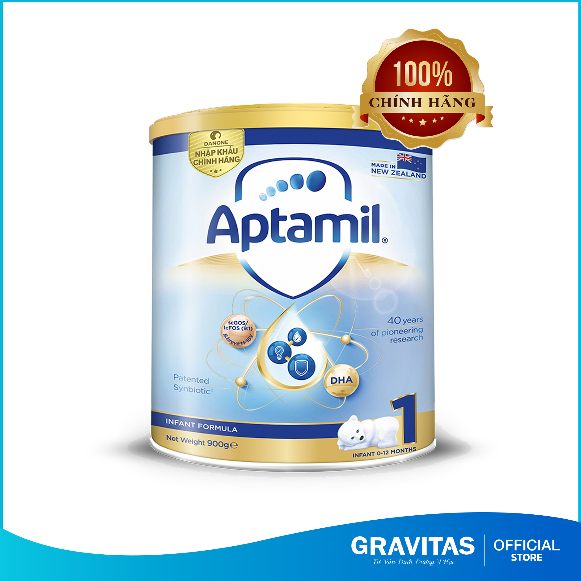 Sữa Aptamil NewZealand Số 1 2 3 900g