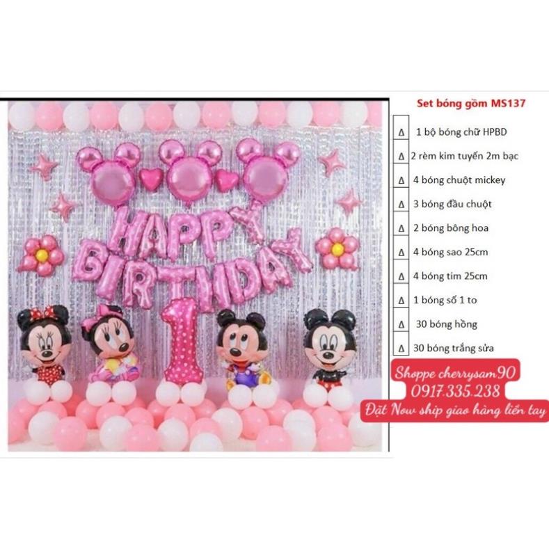 🎀Set Bộ Bóng Chú Chuột Mickey Siêu Dễ Thương Xinh Bé rất Thích Thú luôn nha