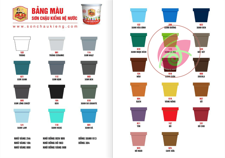 [chiết lẻ 200g] Sơn chậu kiểng hệ nước OKAY
