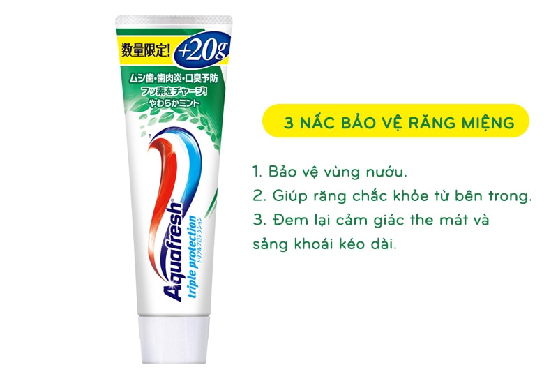 Kem đánh răng Aquafresh Nhật Bản 140g