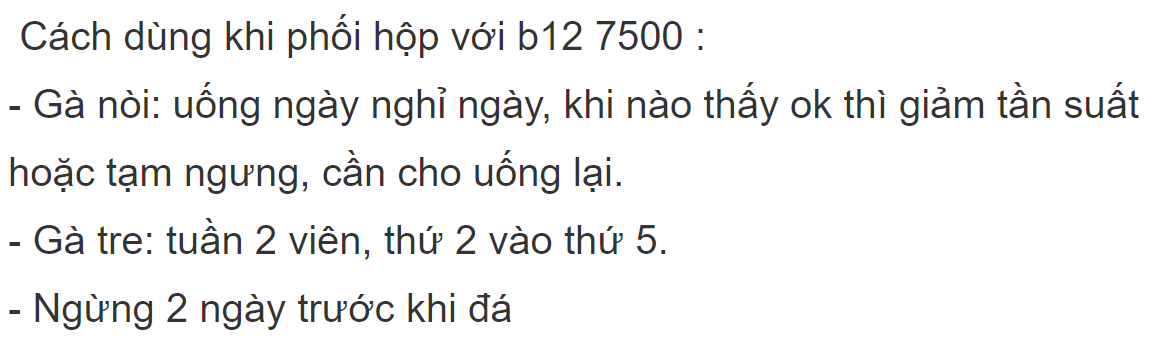 b12 7500 nuôi gà đá đỏ khỏe mau lên hình