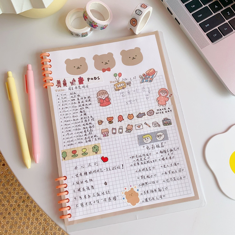 Cuộn Băng Keo Giấy Washi Dễ Thương HÀN QUỐC Trang Trí