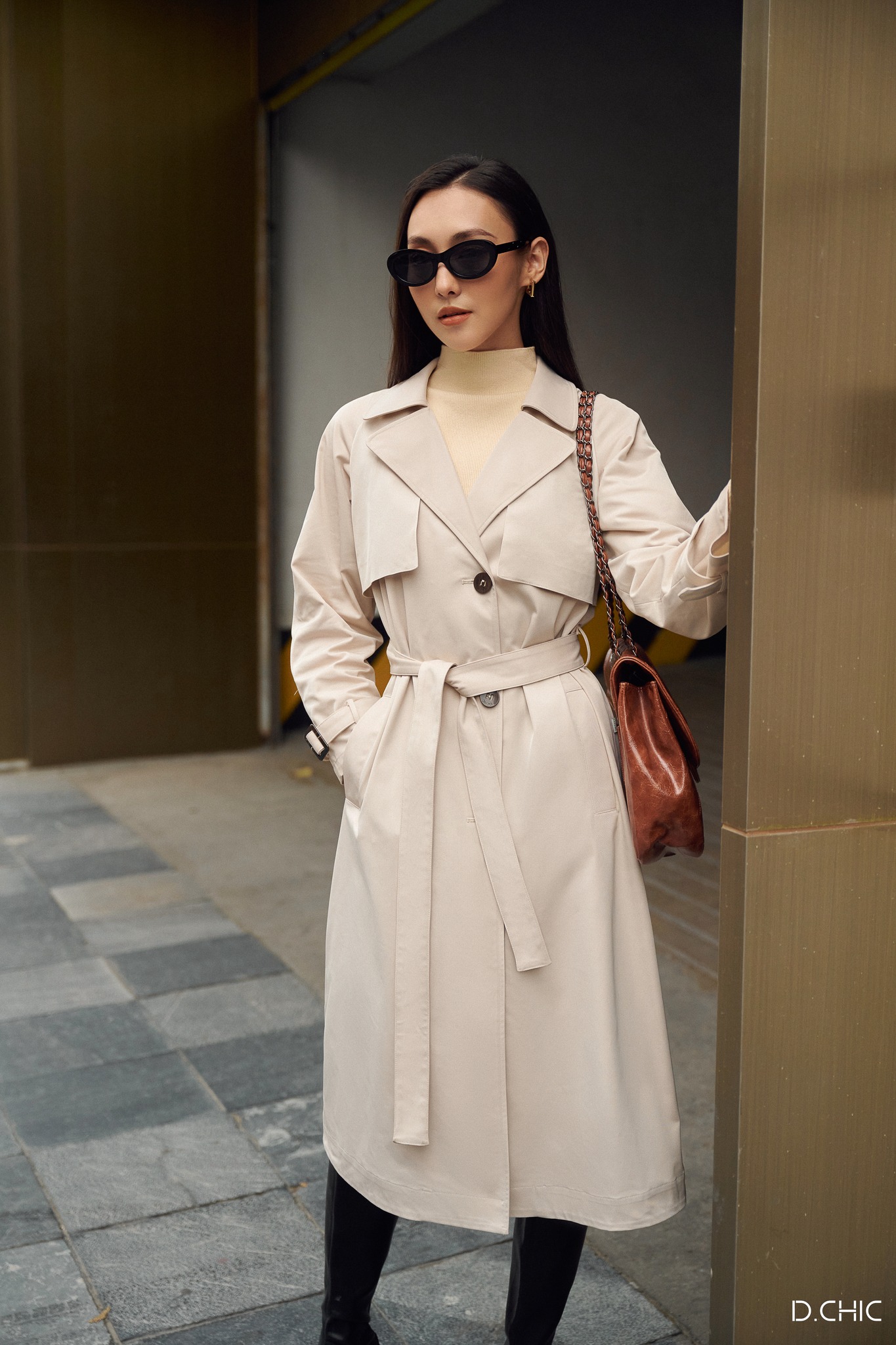 D.CHIC Áo Trench coat 3 cúc MS: 970276