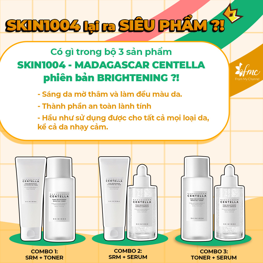 Combo SKIN1004 - MADAGASCAR CENTELLA BIRGHTENING