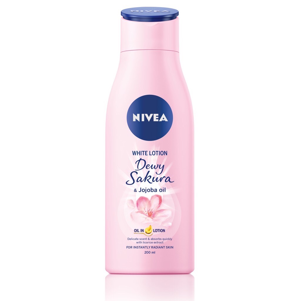 Sữa dưỡng thể dưỡng trắng da Nivea Dewy Sakura 200ml (Mẫu Mới)
