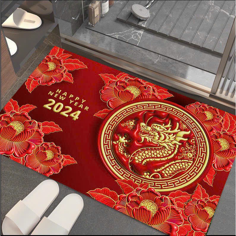 Thảm chùi chân 3d ngày tết
