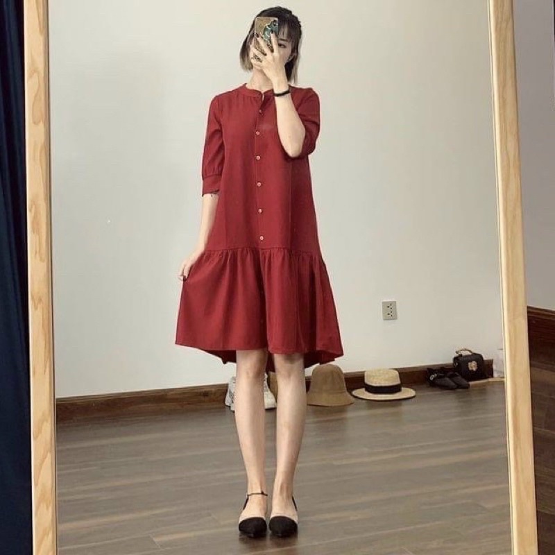 ĐẦM ĐỎ ĐUÔI CÁ CỔ TRỤ (có ảnh thật) MS57