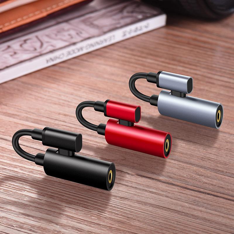 Cáp chuyển đổi từ USB Type-C sang USB Type-C + Audio 3.5mm Hoco LS19