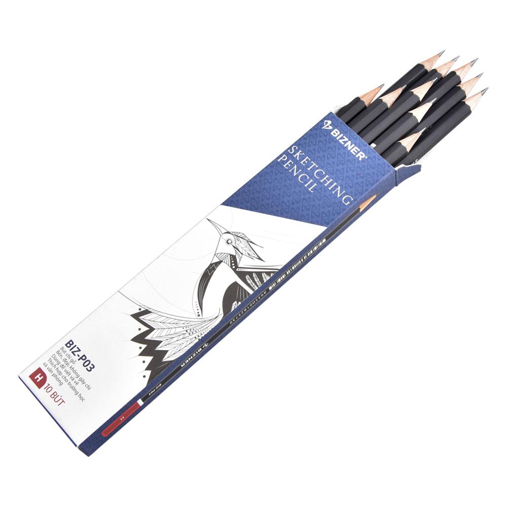 Combo 10 bút chì gỗ cao cấp bizner biz-p03