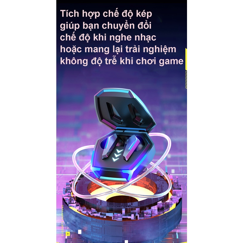 Tai nghe bluetooth Gaming M10 TWS 5.2 Tai nghe không dây bass mạnh mẽ có mic , độ trễ cực thấp,âm thanh đỉnh cao