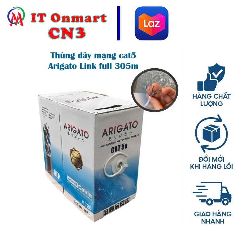 [HCM]Thùng dây mạng cat5 Arigato full 305m