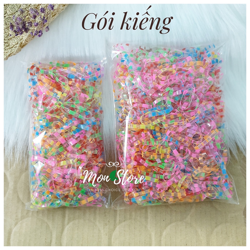 [Loại tốt, size to] Thun cột tóc MÀU ĐỨT KHÚC mix màu xinh xắn