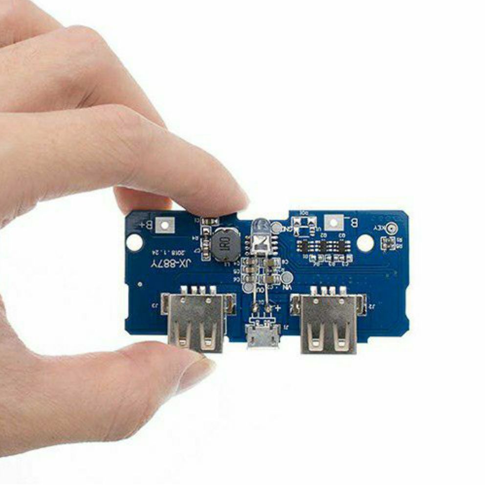 Mạch Sạc Dự Phòng 2 Ngõ ra USB(1A và 2A) đèn báo pin