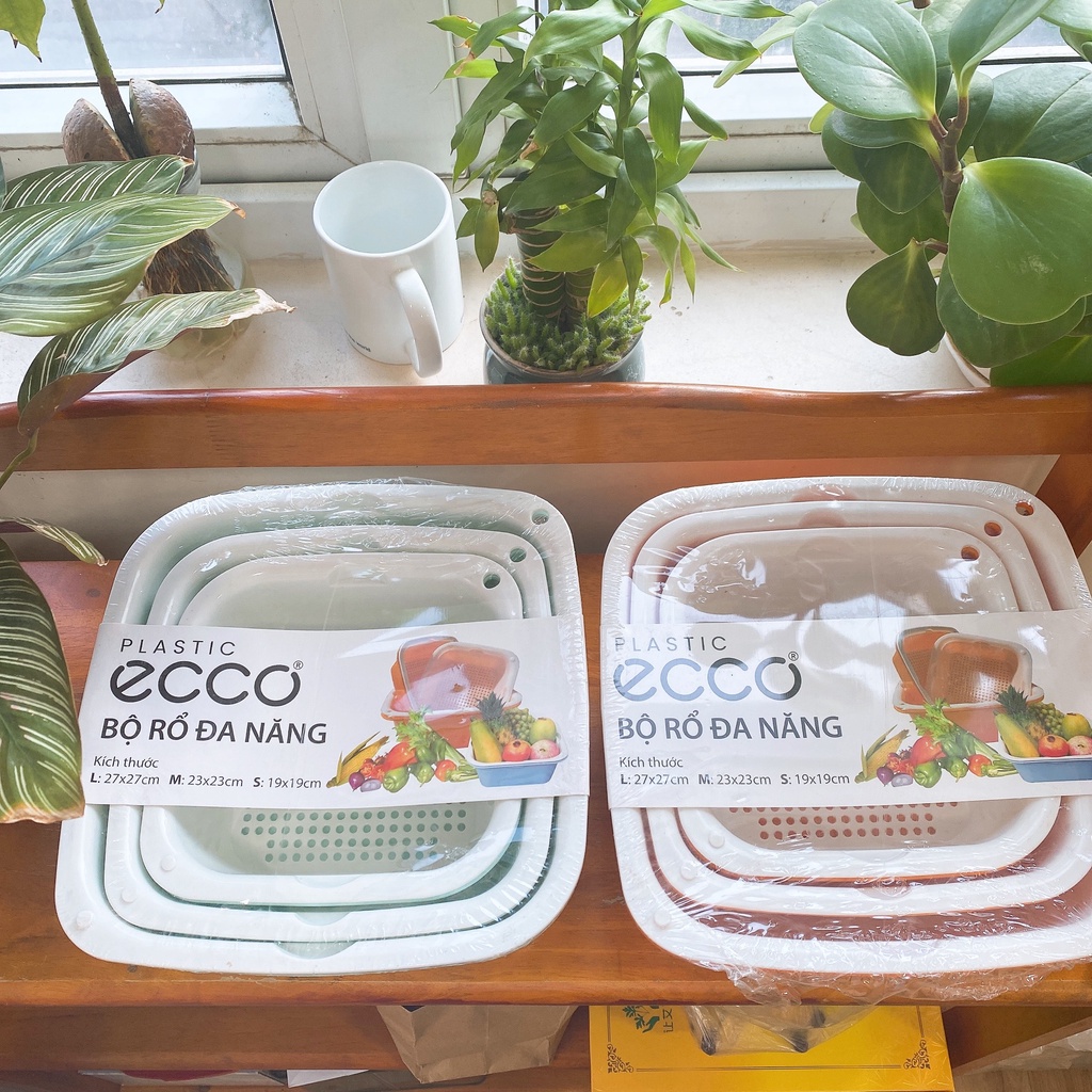 SET 3 BỘ THAU VÀ RỔ ECCO ĐA NĂNG CAO CẤP