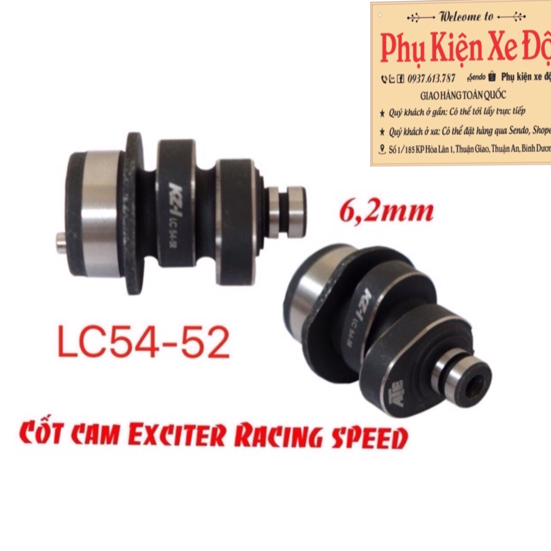 cốt cam ex racing speed 6,2mm 5.0