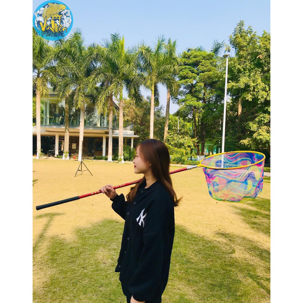 Cán vợt vớt cá cacbon cao cấp 2m1 JiuLing- Vũ Môn Fishing