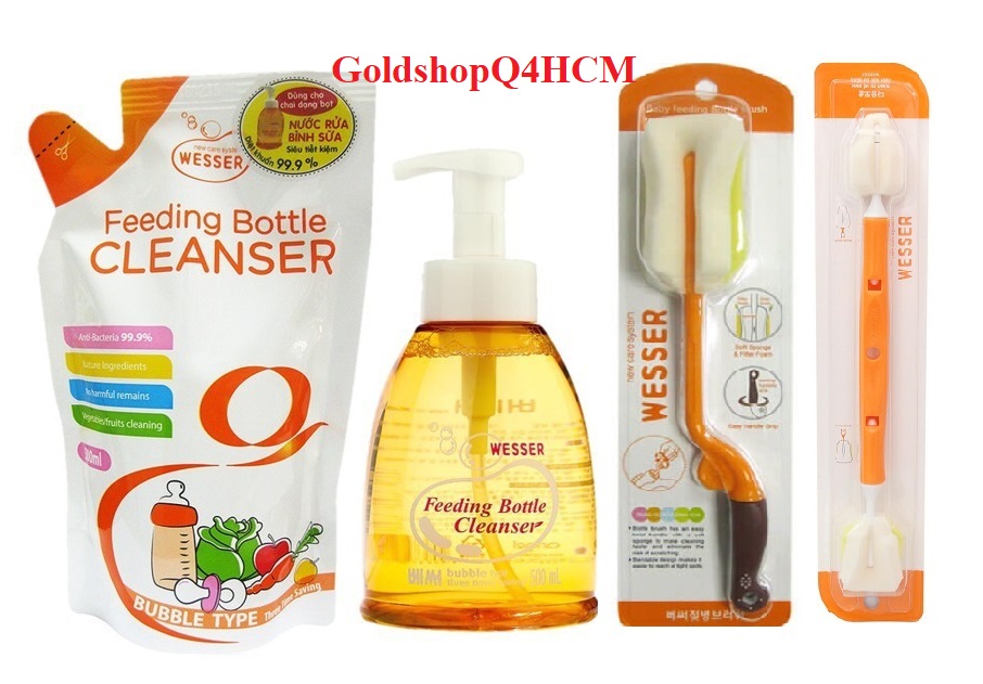 (HCM) Nước rửa bình sữa Wesser chai/túi 500ml / cọ rửa bình sữa