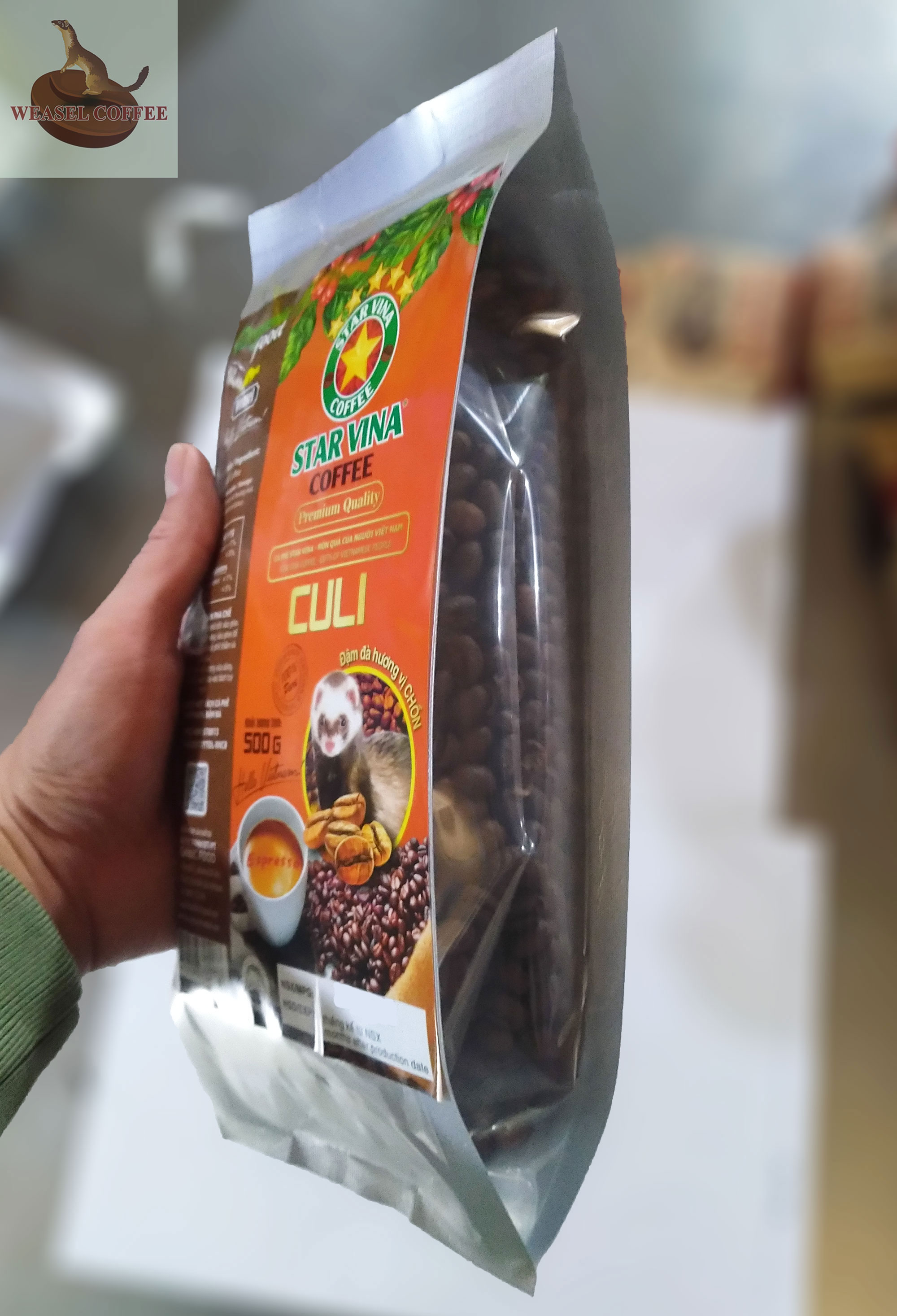 Combo 2 túi ( 1kg Hạt ) - Cà Phê Culi Hương Chồn
