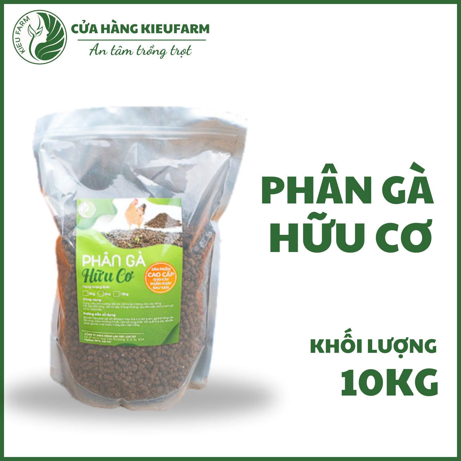 Phân gà hữu cơ nhập khẩu nén viên - 10kg