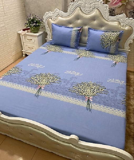 Set Ga Gối  ( 1 Drap + 2 Vỏ Gối Nằm + 1 Vỏ Gối Ôm ) Không Phai , Không Xù
