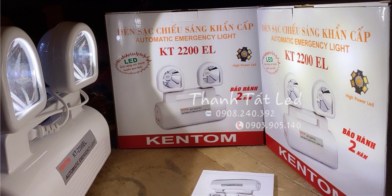 Đèn Sạc chiếu Sáng Khẩn Cấp KENTOM 2200 PIN