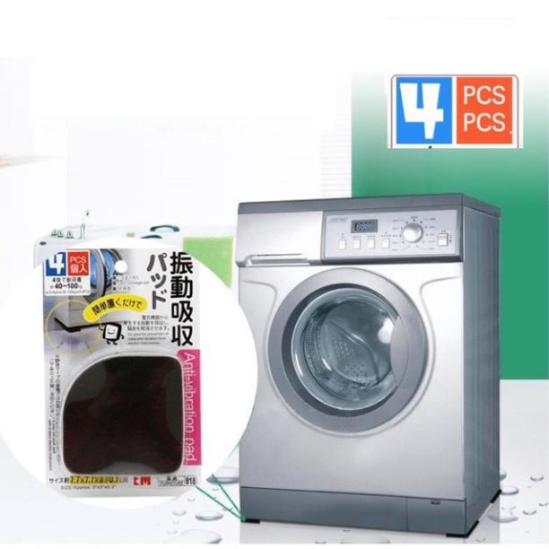 Bộ 4 Miếng Mút Kê Chân Máy Giặt, Đệm Lót Chân Tủ Lạnh Giúp Chống Rung, Chống Ồn, Chống Trơn Trượt Hiệu Quả, Bảo Vệ Sàn Nhà