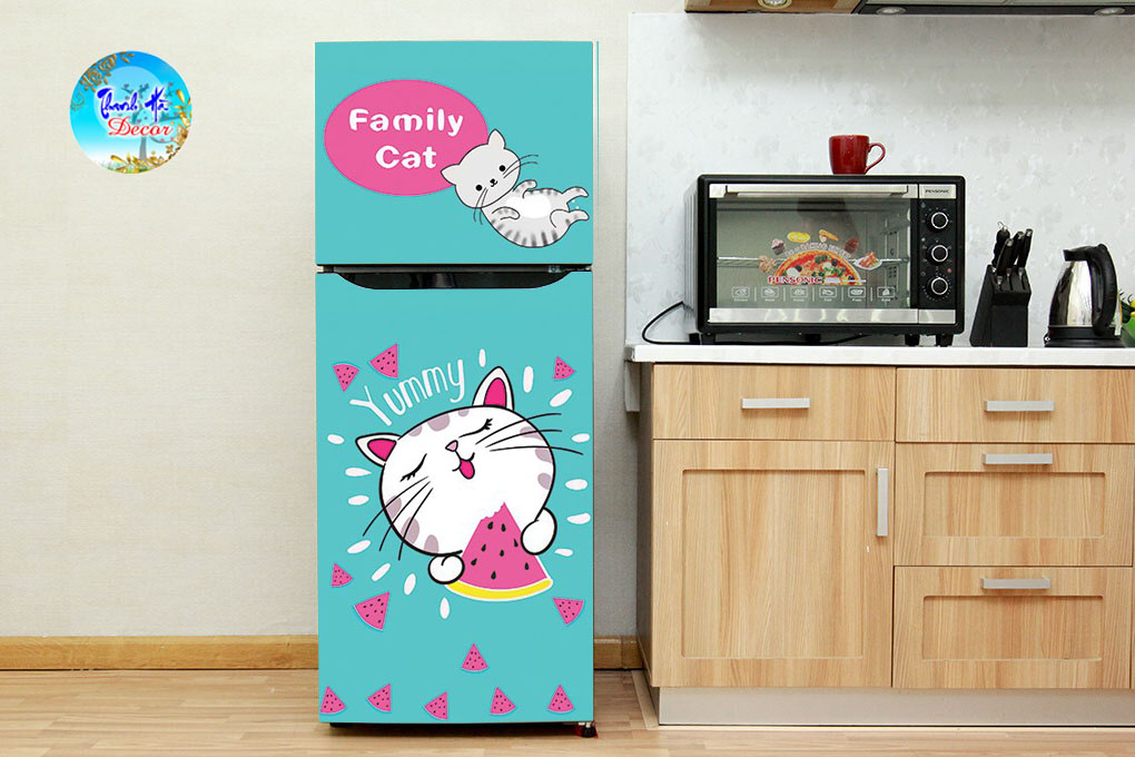 [HCM]Decal dán trang trí tủ lạnh siêu cute