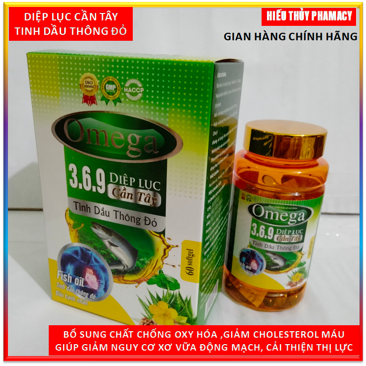 Viên uống dầu cá Omega 3 6 9 Olive Bổ não, sáng mắt, đẹp da ,khỏe mạnh tim mạch - Hộp 100 viên- Hiếu Thủy phamacy