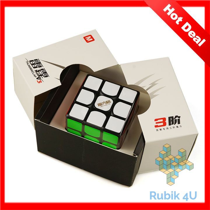 Rubik 3x3x3 QiYi Thunderclap V3/M Màu Đen (Black) Có Nam Châm