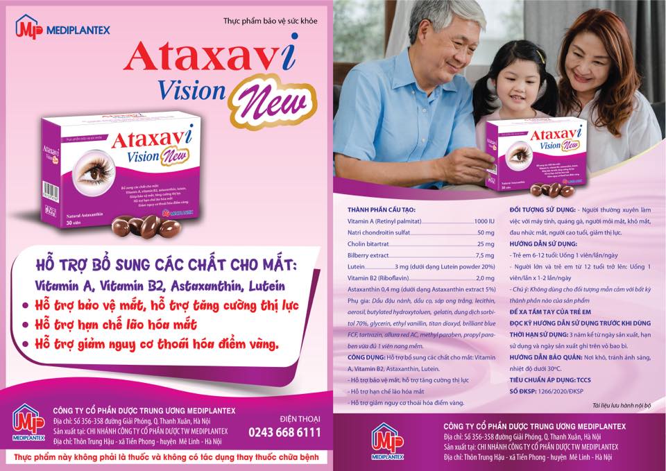 Viên bổ mắt ATAXAVI VISION NEW (hộp 30 viên)