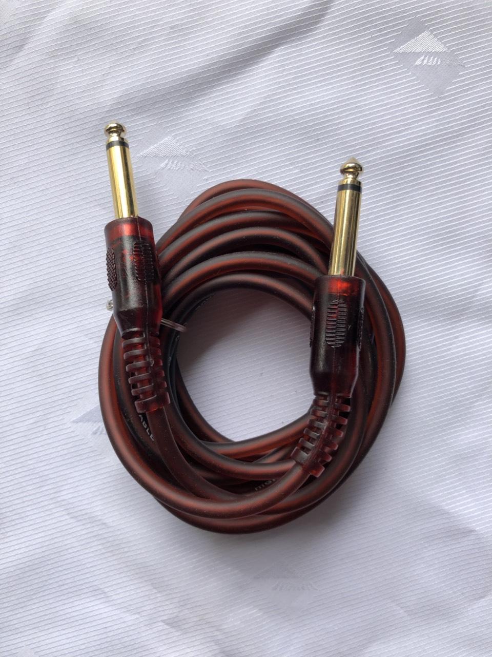 Dây 2 đầu jack 6.5 ly dài 3 mét dây nâu mềm dẻo